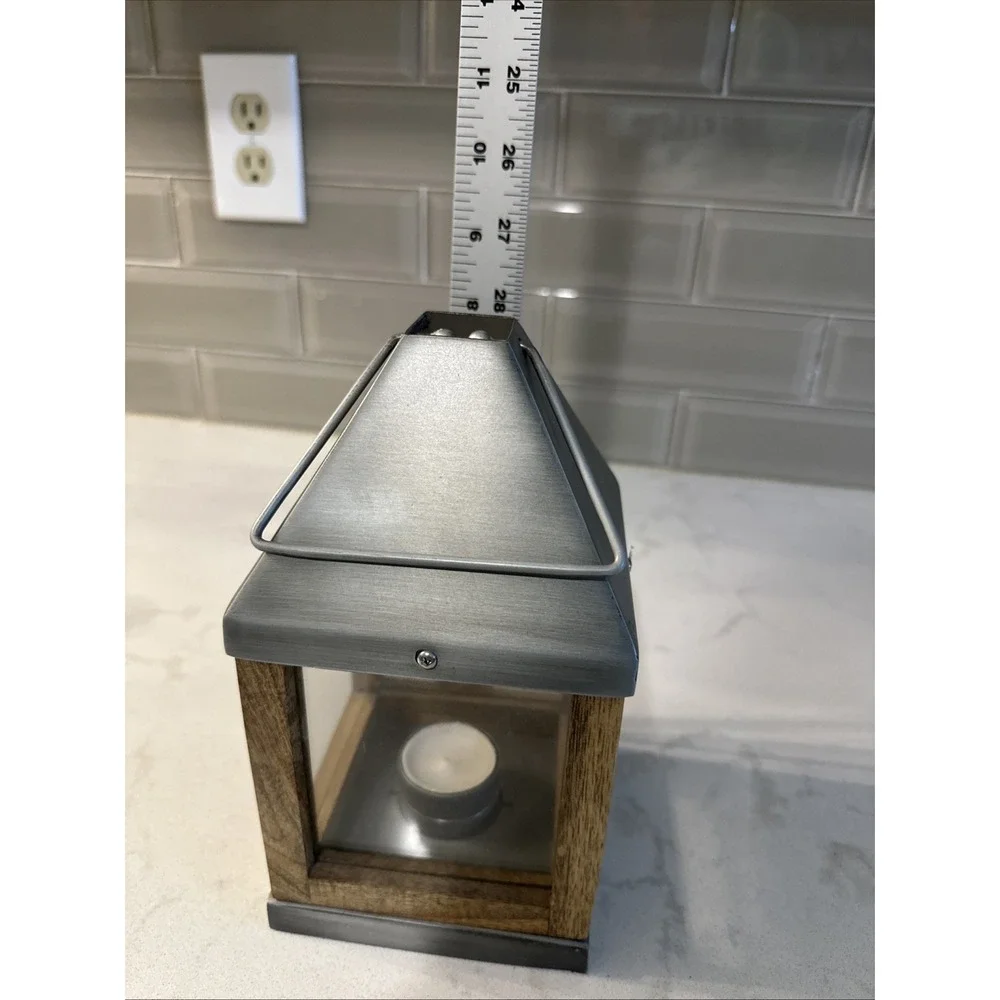 West Elm Metal/Wood Lantern 8
